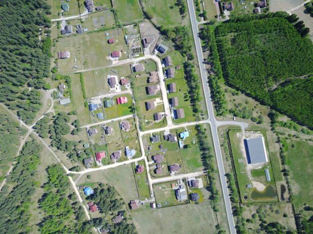 Aerial view of countryside, drone top view