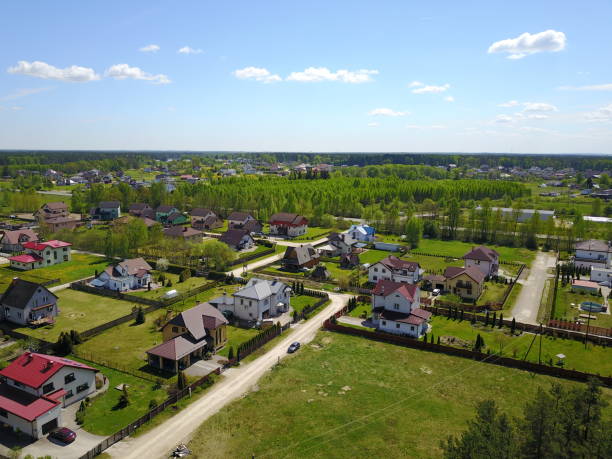 istock Aerial view of countryside, drone top view 691107854