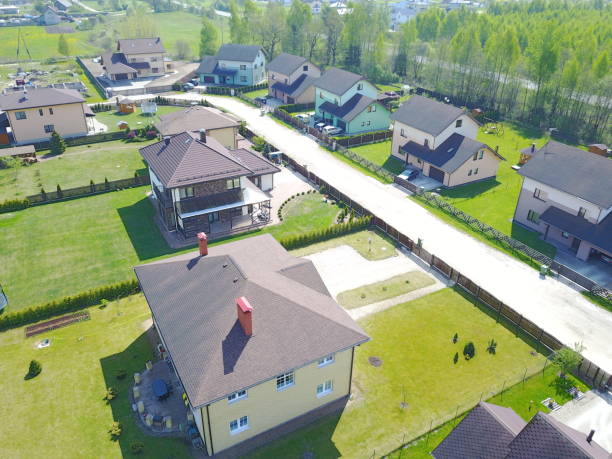 istock Aerial view of countryside, drone top view 691107948