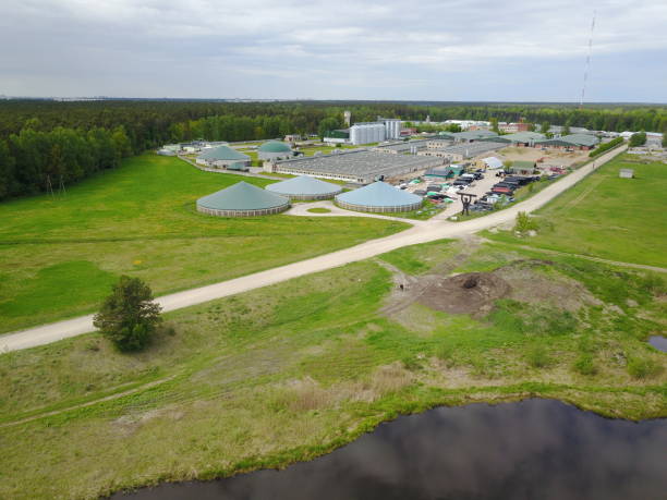 istock Aerial view of countryside, drone top view 691107968