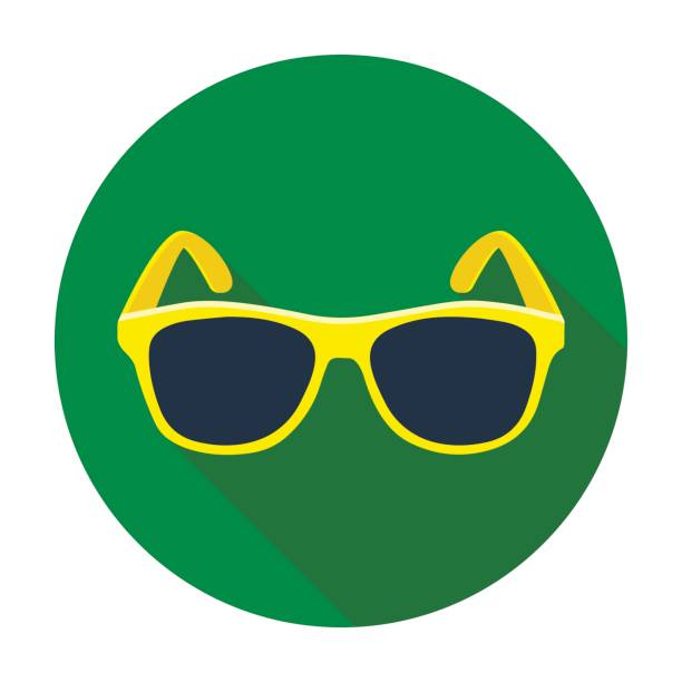 ilustrações, clipart, desenhos animados e ícones de ícone da moda de óculos de sol amarelo em estilo simples, isolado no fundo branco. ilustração de vetor das ações do brasil país símbolo. - elegance yellow glasses eyewear