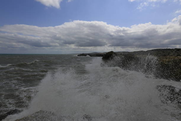 istock High waves during a storm at sea, 691126234