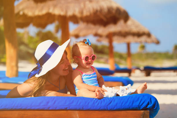 istock mother and cute little daughter having fun on beach 691127802
