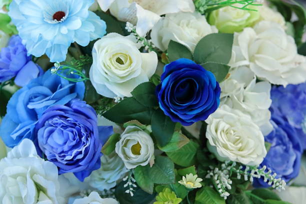 istock Artificial colorful of Rose flower decor background for text message. 691133424