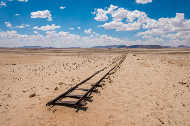 istock Abandoned railway tracks in the desert, Namibia 691136506
