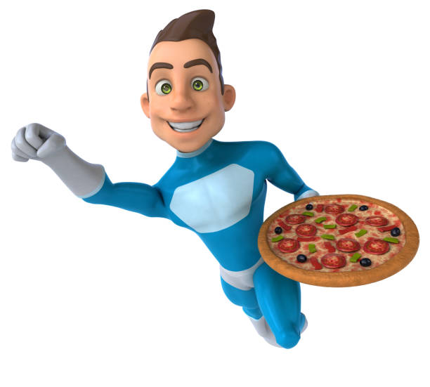 supereroe divertente - pizza box foto e immagini stock