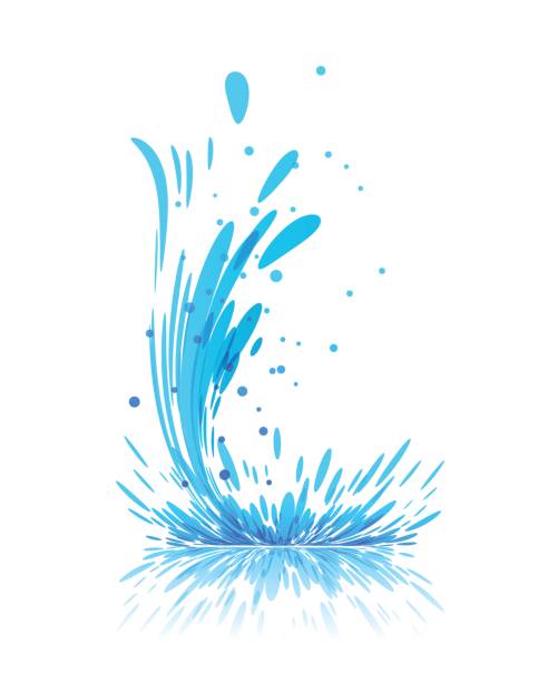 Rozprysk wody na białym – artystyczna grafika wektorowa