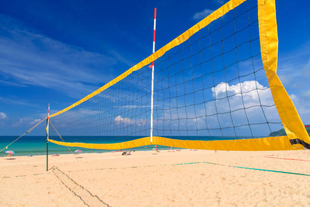 istock Volleyball net on the tropical beach 691152314