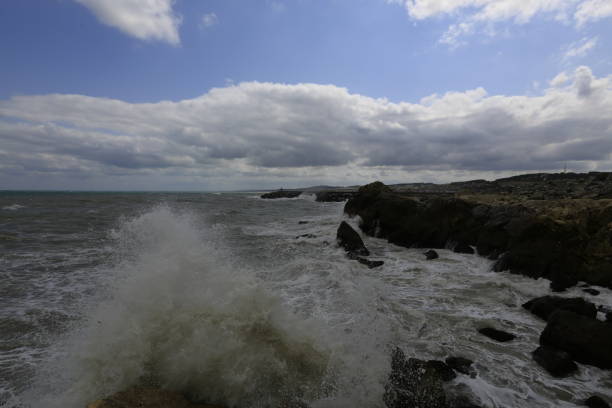 istock High waves during a storm at sea, 691167022