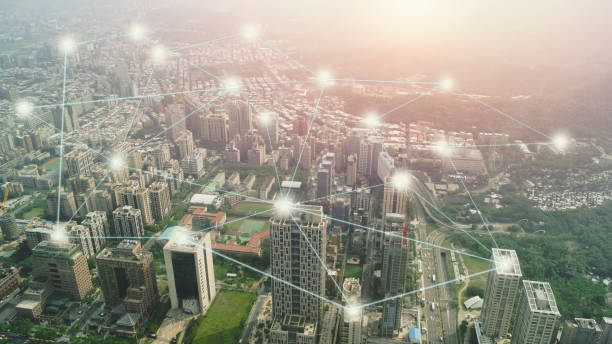istock City with connection line concept , technology conceptual, internet globalization for business 691170844