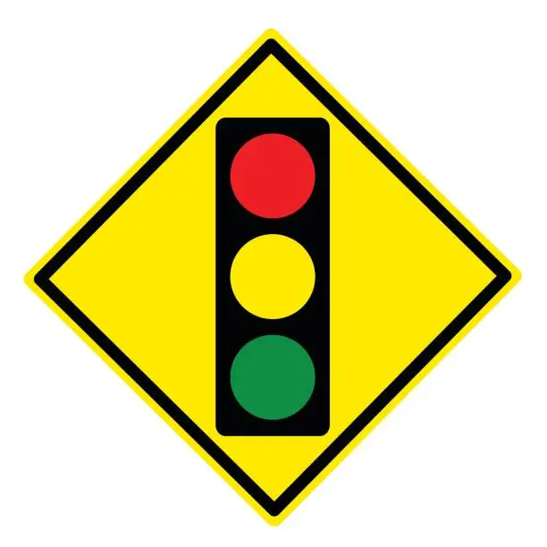 Vector illustration of Traffic Light Ahead
