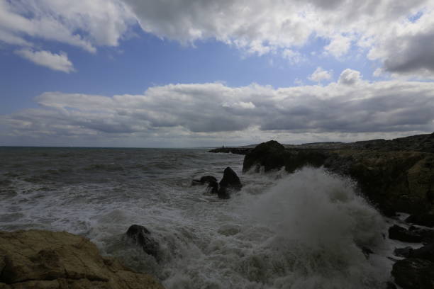 istock High waves during a storm at sea, 691181314