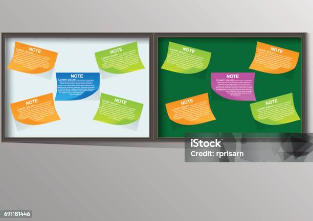 Paper Noteboards Paper Note On Board Stock Illustration - Download Image Now - Black ...
