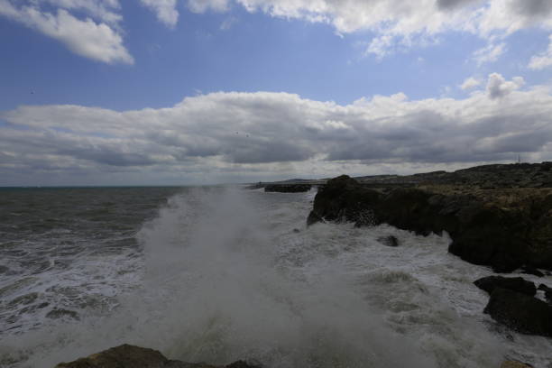 istock High waves during a storm at sea, 691194054