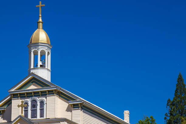 istock Church Steeple With Gold Dome 691195884