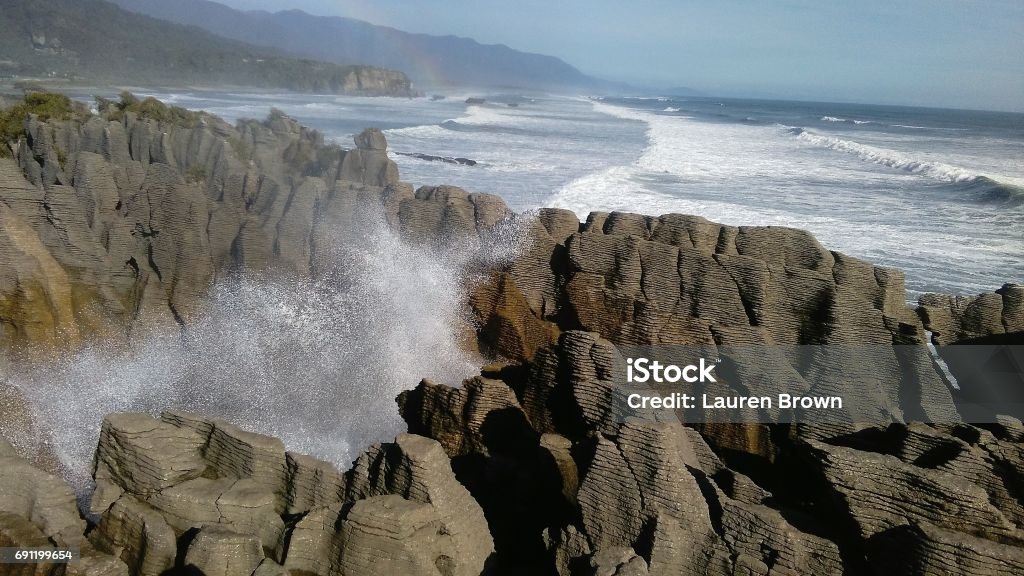 Pancake Rocks Pancake Rocks at Punakaiki, New Zealand Horizontal Stock Photo