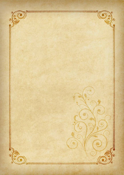 istock Template, background with a framework and decorative element on piece of parchment. A3 page proportions. 691202202
