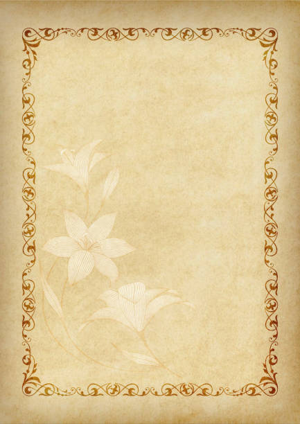 istock Template, background with a framework and decorative element on piece of parchment. A3 page proportions. 691202204