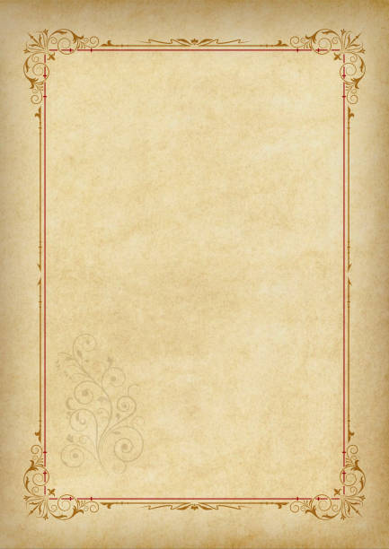 istock Template, background with a framework and decorative element on piece of parchment. A3 page proportions. 691202210