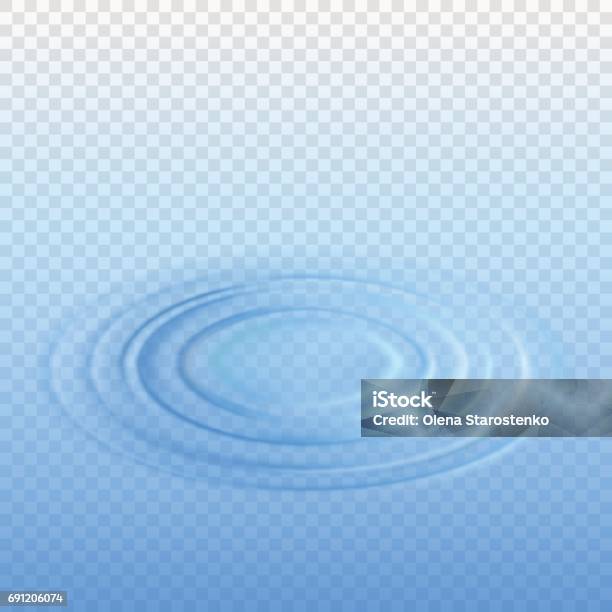 Ripple Effect On Water From A Falling Drop With Transparency Stock Illustration - Download Image Now