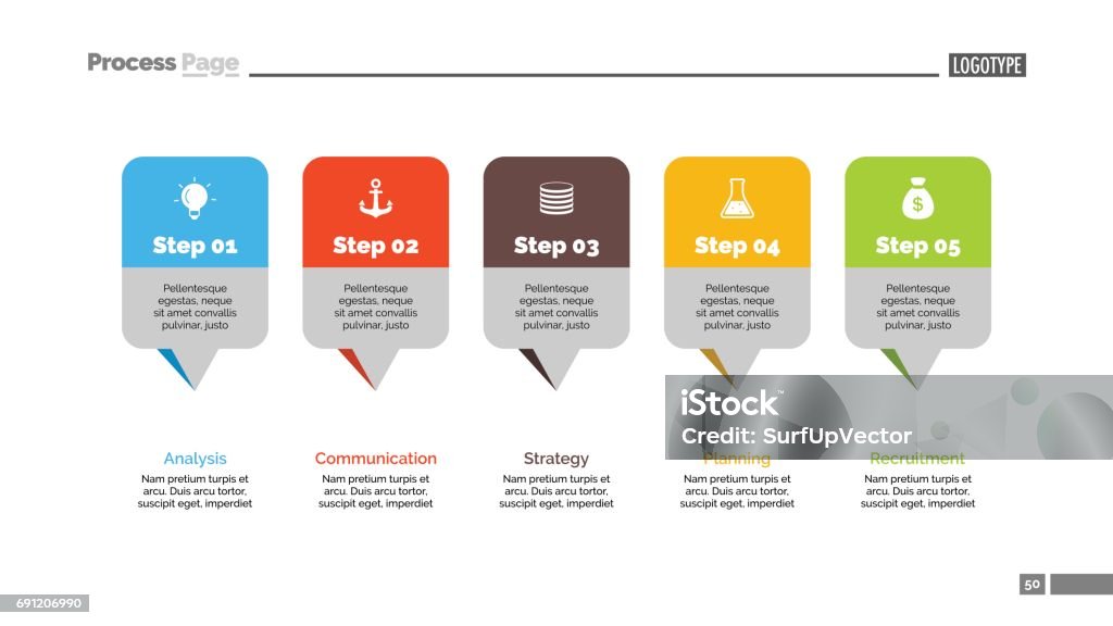 5 Pointer Vector Image Five Pointers Slide Template Stock Illustration - Download Image Now ...