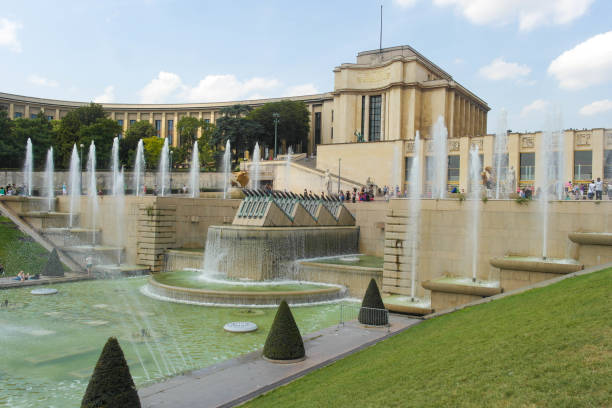 jardin du trocadéro - palais de chaillot photos et images de collection