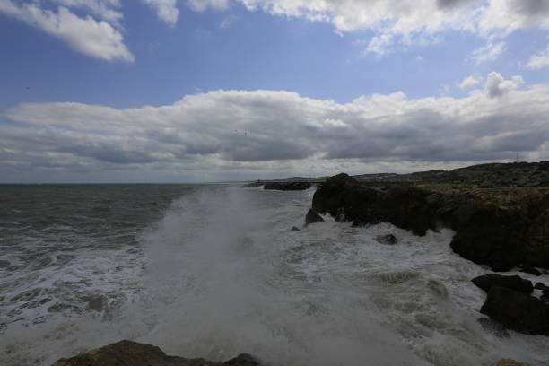 istock High waves during a storm at sea, 691221228
