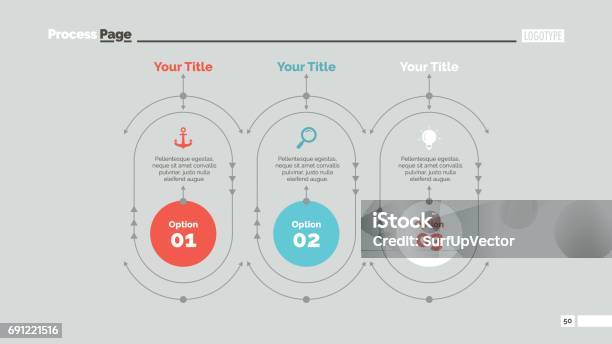 Three Options Slide Ui Three Options Slide Template Stock Illustration - Download Image Now ...
