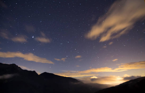 istock Landscape at night, with stars 691228616