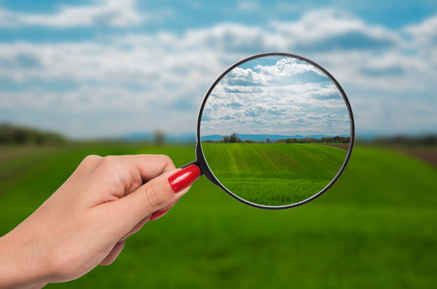 istock magnifying glass correcting vision of nature 691234894