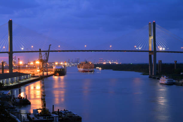 istock Talmadge Memorial Bridge at Night 691238028