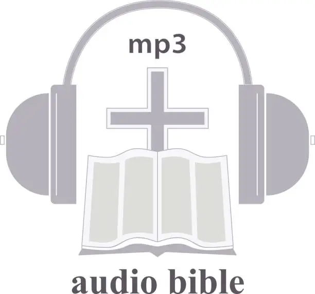 Vector illustration of Audio Bible Icon