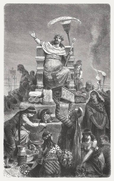 istock Croesus (c.590-c.541 BC) on the Funeral Pyre, wood engraving, published 1880 691245746
