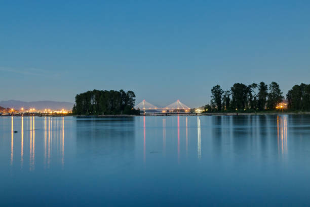 istock blue hour view of Fraser River, British Columbia, Canada 691255178