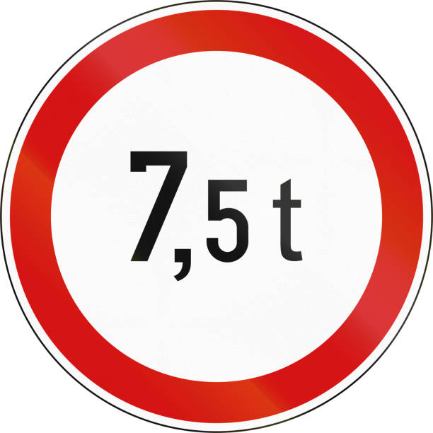 istock Slovenian regulatory road sign - No vehicles over 7.5 tons 691261706