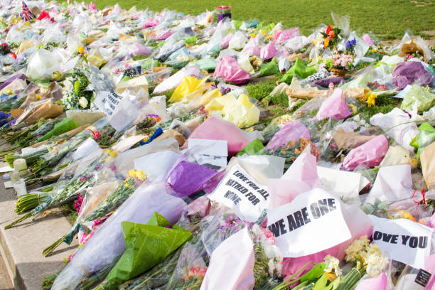 Flowers for terrorist victims
