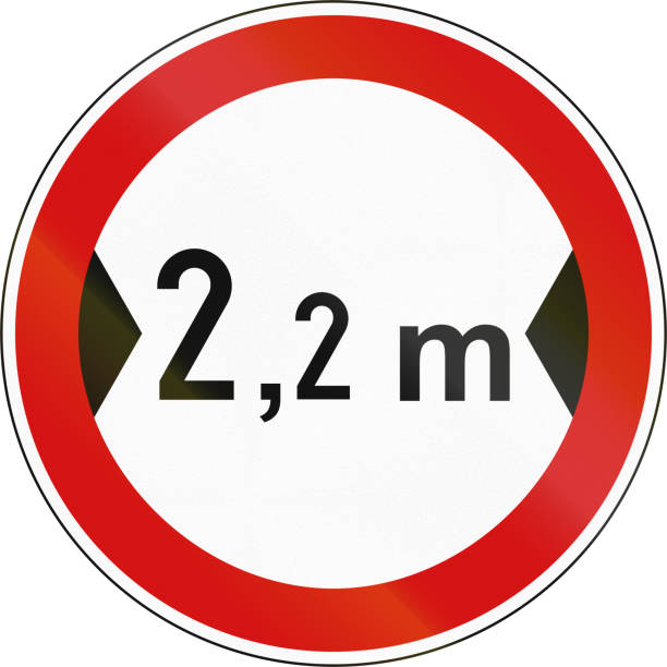 istock Slovenian regulatory road sign - No vehicles over 2.2 meters in width 691269384
