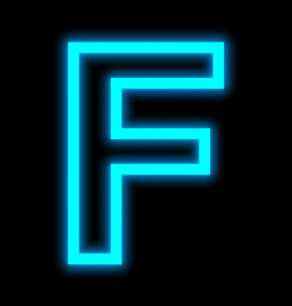 istock letter F neon lights outlined isolated on black 691272576
