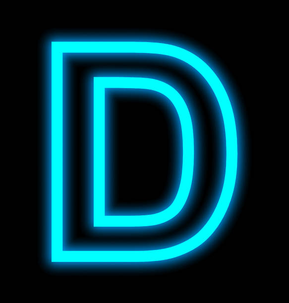 istock letter D neon lights outlined isolated on black 691272646