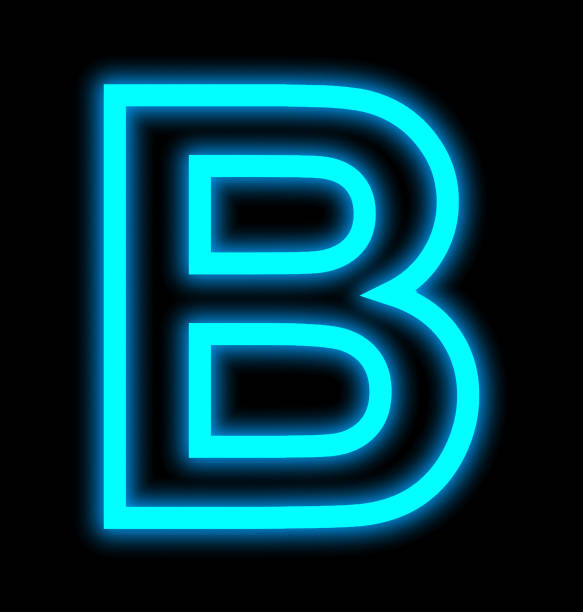 istock letter B neon lights outlined isolated on black 691272704