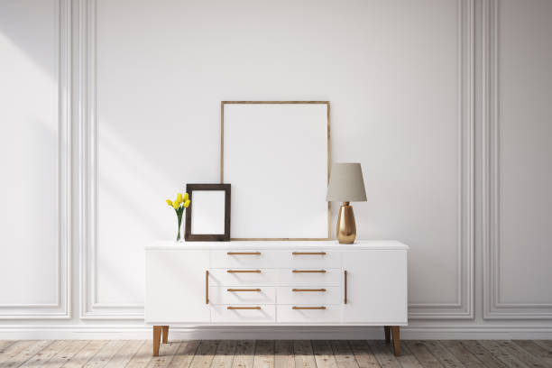 istock Cabinet with framed pictures 691280066