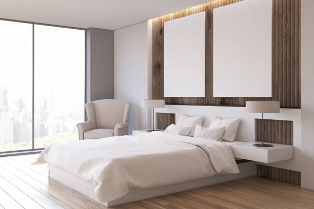 istock Two poster bedroom, armchair, side 691280114