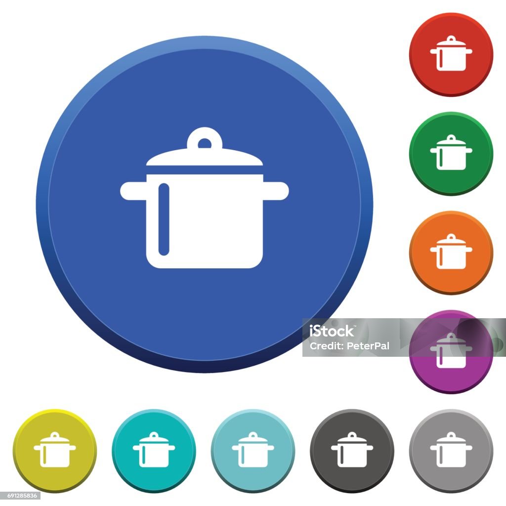 Meals Buttons Cooking Beveled Buttons Stock Illustration - Download Image Now - Bevel ...