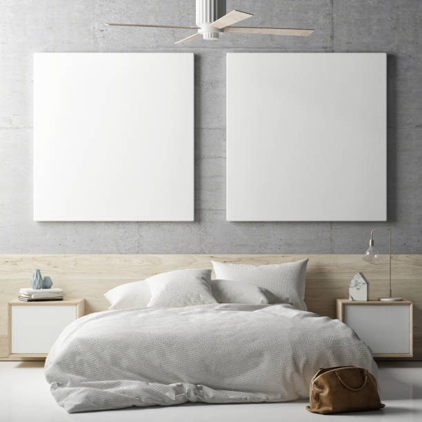 istock Mock up posters in bedrooms 691294462