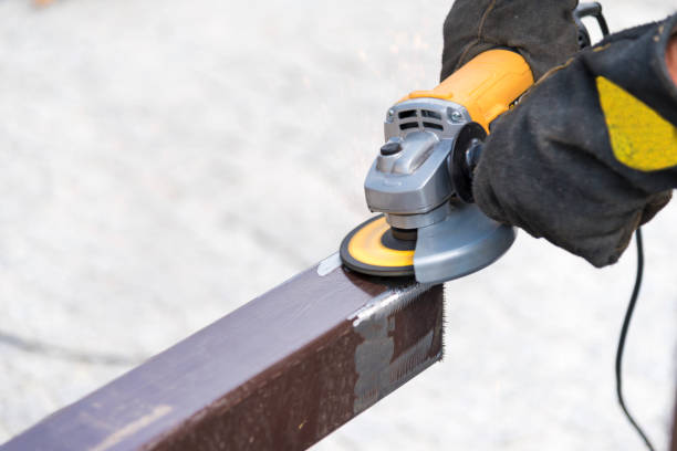 istock Grinding metal bars close up shot 691294804