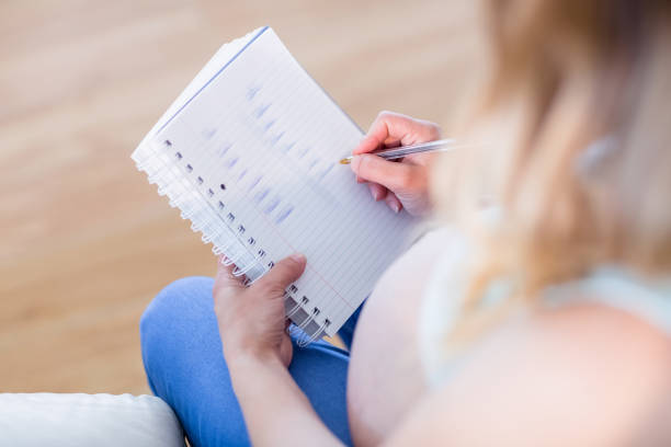 istock Pregnant woman writing down some notes 691301756