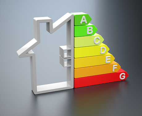 Energy efficiency graph and home symbol