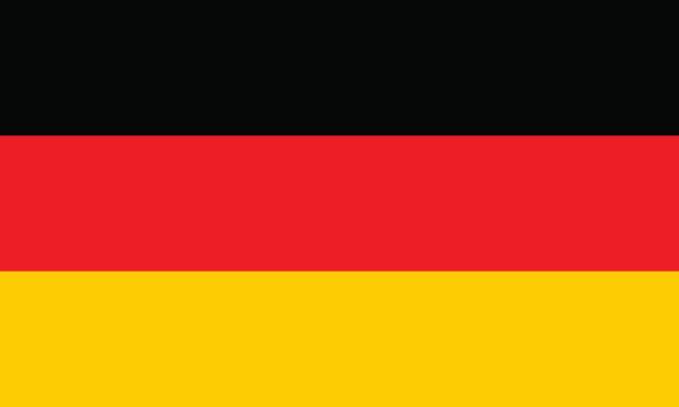 deutsche flagge, flache layout, vektor-illustration - flagge deutschland stock-grafiken, -clipart, -cartoons und -symbole