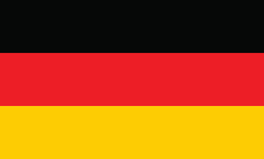 Flag design. German flag on the white background, isolated flat layout for your designs. Vector illustration.