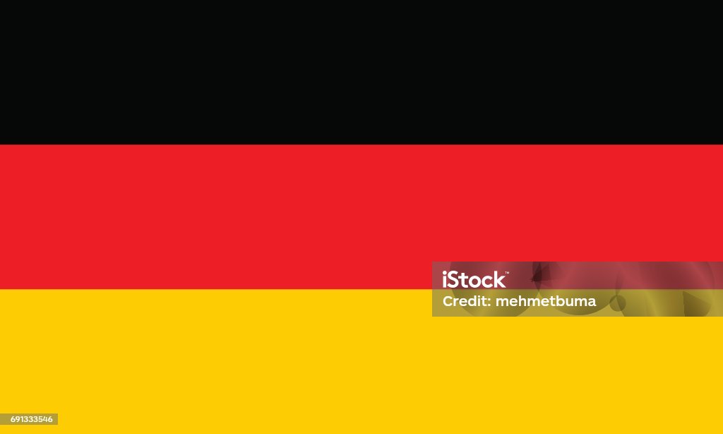 German flag, flat layout, vector illustration Flag design. German flag on the white background, isolated flat layout for your designs. Vector illustration. German Flag stock vector